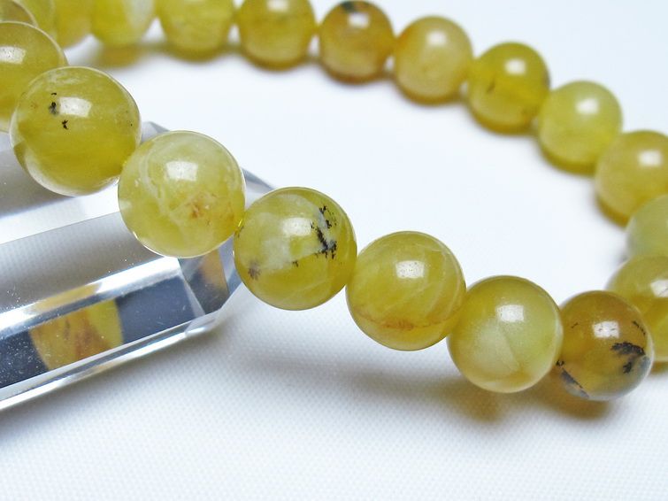 オパール ブレスレット 10mm イエローオパール コモンオパール 一点物 メール便可 [M便 1/10] 111-48653