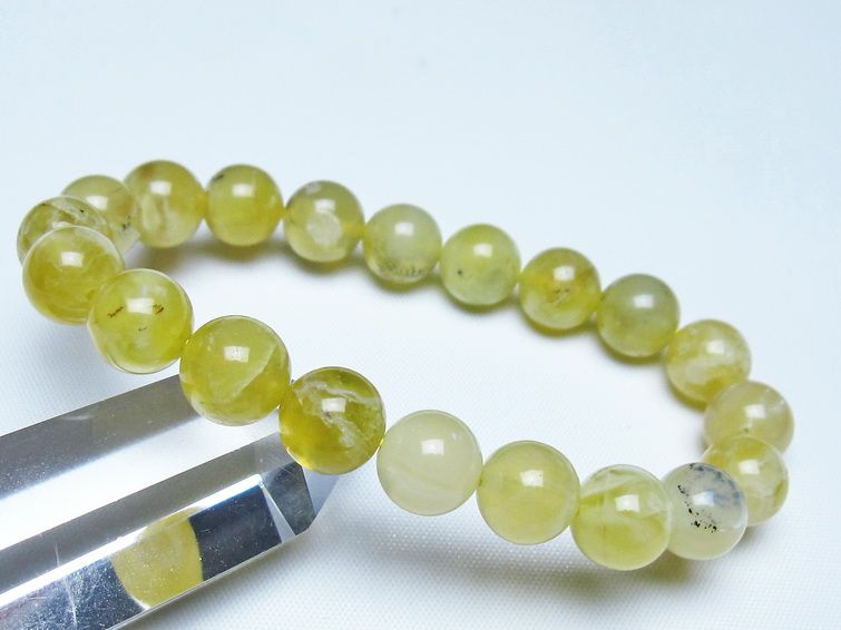 オパール ブレスレット 10mm イエローオパール コモンオパール 一点物 メール便可 [M便 1/10] 111-48654