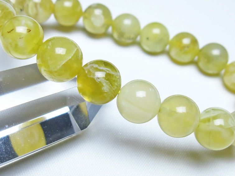 オパール ブレスレット 10mm イエローオパール コモンオパール 一点物 メール便可 [M便 1/10] 111-48654