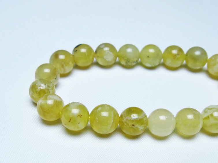 オパール ブレスレット 10mm イエローオパール コモンオパール 一点物 メール便可 [M便 1/10] 111-48654