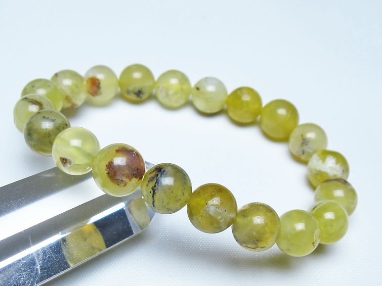 オパール ブレスレット 10mm イエローオパール コモンオパール 一点物 メール便可 [M便 1/10] 111-48655