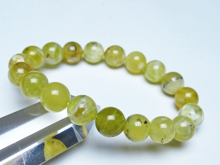 オパール ブレスレット 10mm イエローオパール コモンオパール 一点物 メール便可 [M便 1/10] 111-48656