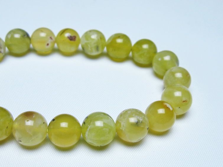 オパール ブレスレット 10mm イエローオパール コモンオパール 一点物 メール便可 [M便 1/10] 111-48657