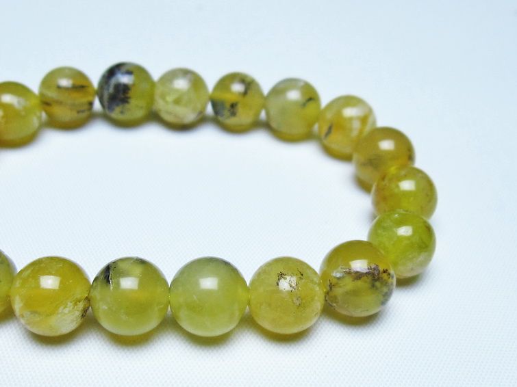 オパール ブレスレット 10mm イエローオパール コモンオパール 一点物 メール便可 [M便 1/10] 111-48658