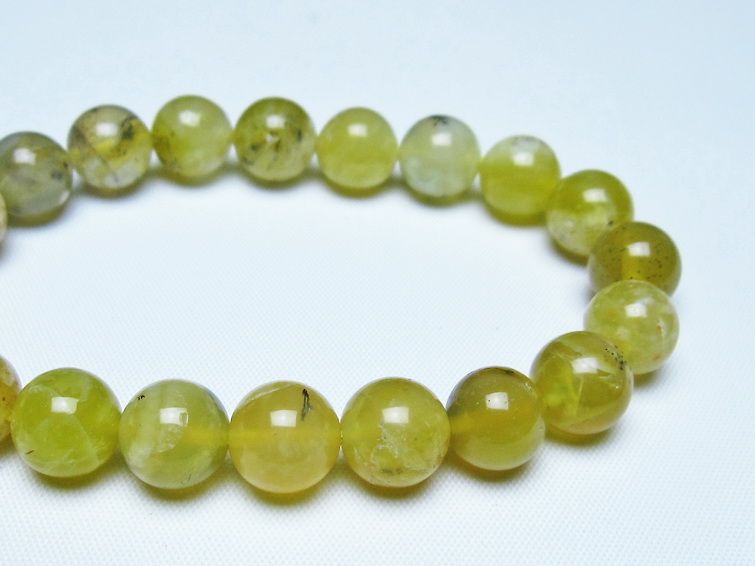 オパール ブレスレット 10mm イエローオパール コモンオパール 一点物 メール便可 [M便 1/10] 111-48659