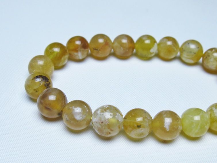 オパール ブレスレット 10mm イエローオパール コモンオパール 一点物 メール便可 [M便 1/10] 111-48660