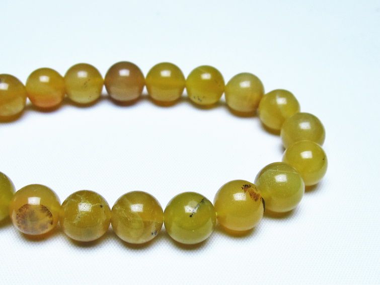 オパール ブレスレット 10mm イエローオパール コモンオパール 一点物 メール便可 [M便 1/10] 111-48662