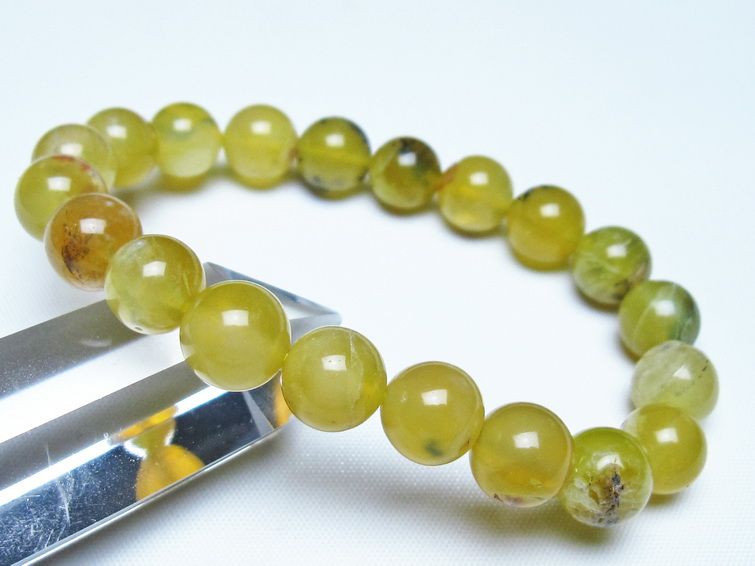オパール ブレスレット 10mm イエローオパール コモンオパール 一点物 メール便可 [M便 1/10] 111-48663