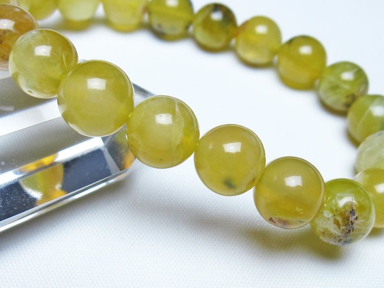 オパール ブレスレット 10mm イエローオパール コモンオパール 一点物 メール便可 [M便 1/10] 111-48663