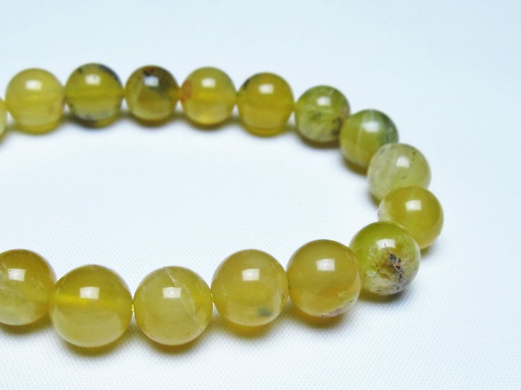 オパール ブレスレット 10mm イエローオパール コモンオパール 一点物 メール便可 [M便 1/10] 111-48663