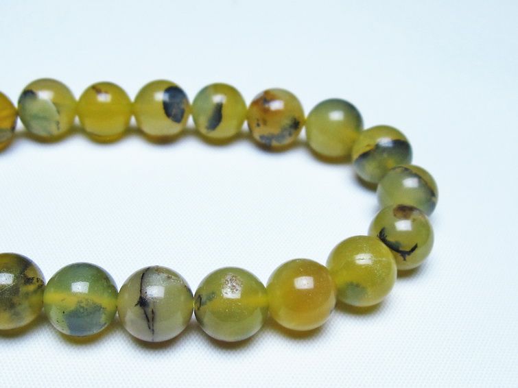 オパール ブレスレット 10mm イエローオパール コモンオパール 一点物 メール便可 [M便 1/10] 111-48665
