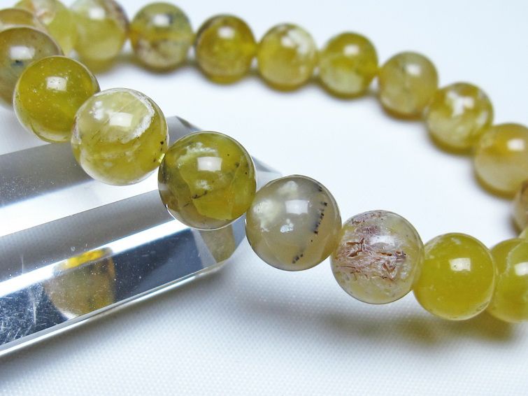 オパール ブレスレット 10mm イエローオパール コモンオパール 一点物 メール便可 [M便 1/10] 111-48668
