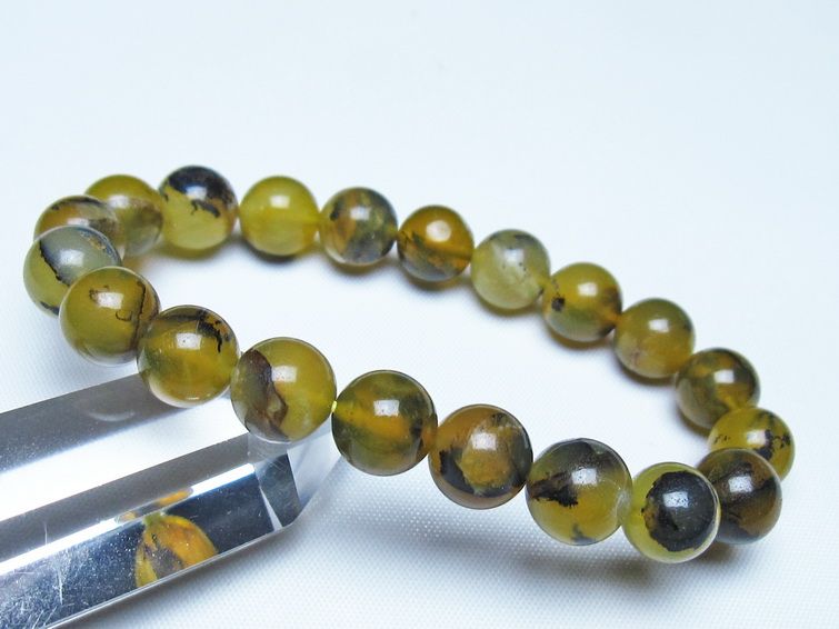 オパール ブレスレット 10mm イエローオパール コモンオパール 一点物 メール便可 [M便 1/10] 111-48672