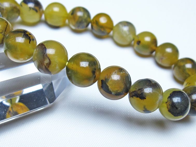 オパール ブレスレット 10mm イエローオパール コモンオパール 一点物 メール便可 [M便 1/10] 111-48672