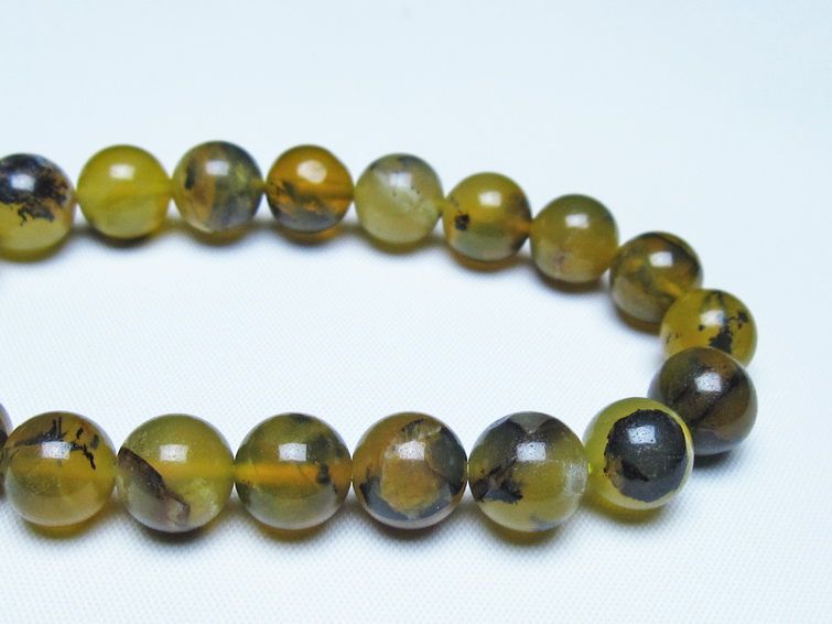 オパール ブレスレット 10mm イエローオパール コモンオパール 一点物 メール便可 [M便 1/10] 111-48672