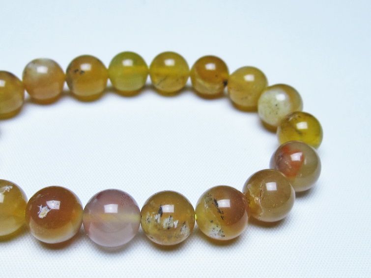 オパール ブレスレット 10mm イエローオパール コモンオパール 一点物 メール便可 [M便 1/10] 111-48673