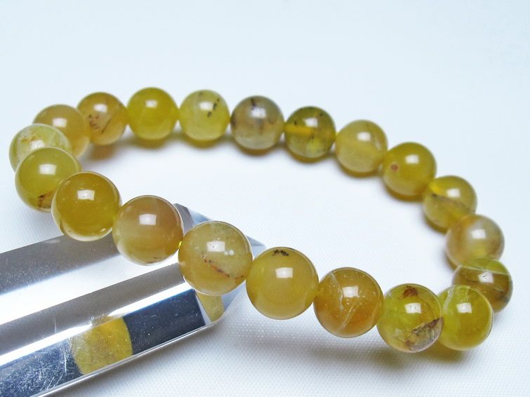 オパール ブレスレット 10mm イエローオパール コモンオパール 一点物 メール便可 [M便 1/10] 111-48675