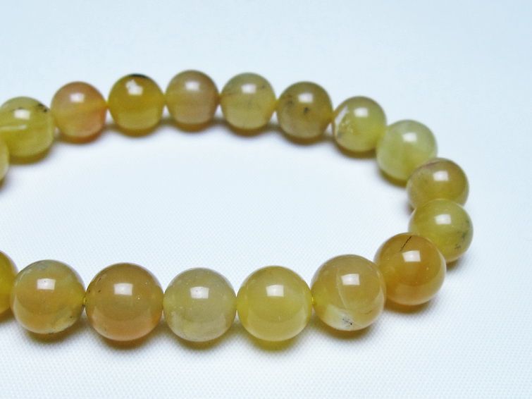 オパール ブレスレット 10mm イエローオパール コモンオパール 一点物 メール便可 [M便 1/10] 111-48679