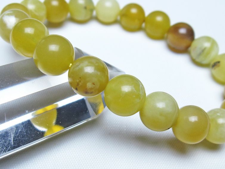 オパール ブレスレット 10mm イエローオパール コモンオパール 一点物 メール便可 [M便 1/10] 111-48681