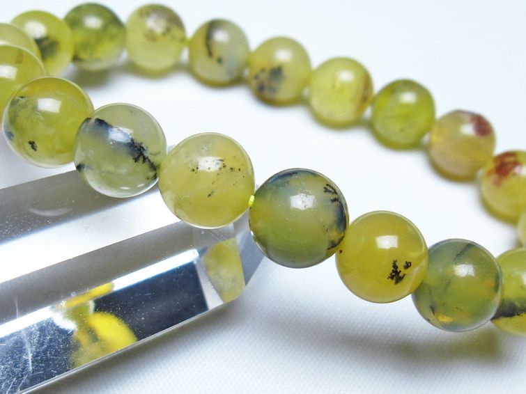 オパール ブレスレット 10mm イエローオパール コモンオパール 一点物 メール便可 [M便 1/10] 111-48682