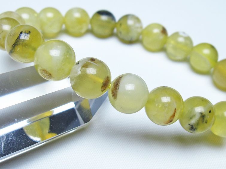 オパール ブレスレット 10mm イエローオパール コモンオパール 一点物 メール便可 [M便 1/10] 111-48683