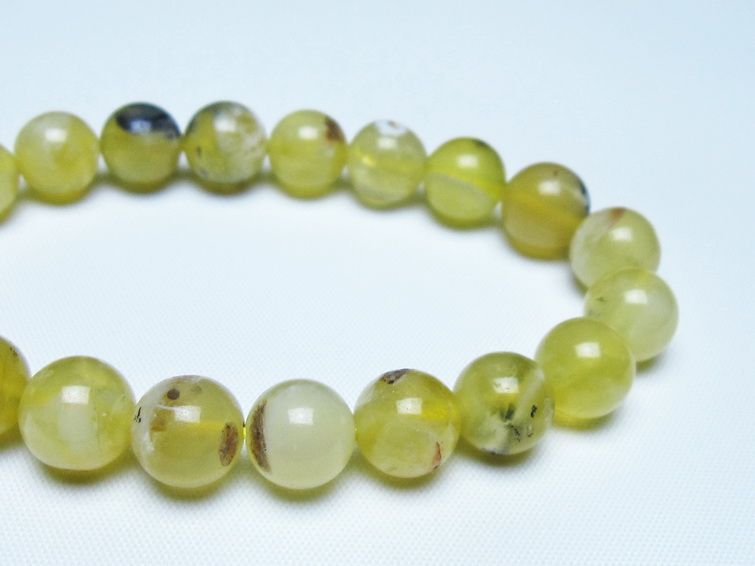 オパール ブレスレット 10mm イエローオパール コモンオパール 一点物 メール便可 [M便 1/10] 111-48683