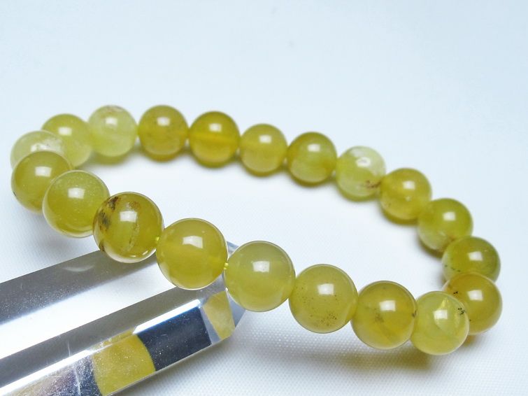 オパール ブレスレット 10mm イエローオパール コモンオパール 一点物 メール便可 [M便 1/10] 111-48684