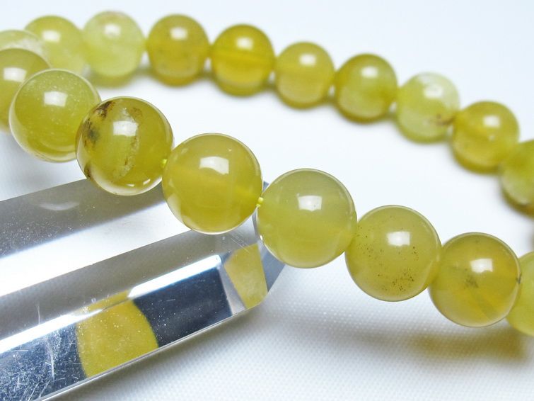 オパール ブレスレット 10mm イエローオパール コモンオパール 一点物 メール便可 [M便 1/10] 111-48684