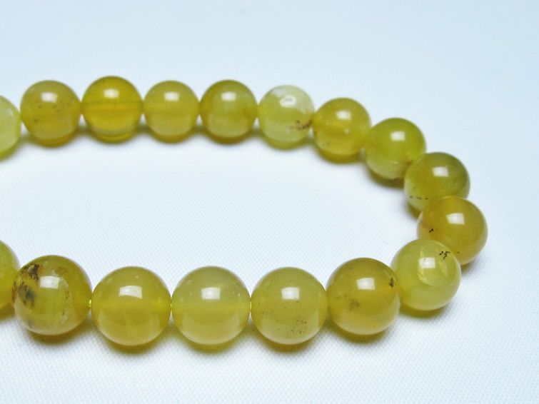 オパール ブレスレット 10mm イエローオパール コモンオパール 一点物 メール便可 [M便 1/10] 111-48684