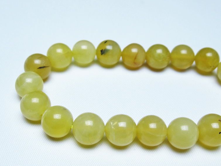 オパール ブレスレット 10mm イエローオパール コモンオパール 一点物 メール便可 [M便 1/10] 111-48685