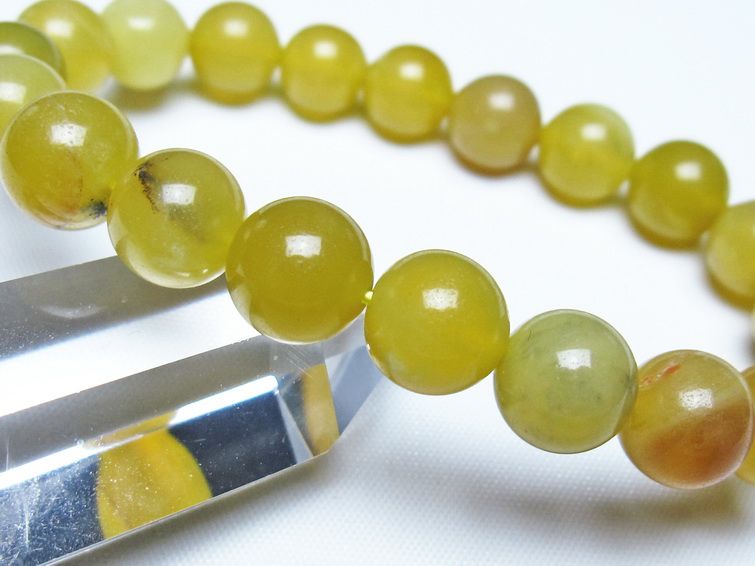 オパール ブレスレット 10mm イエローオパール コモンオパール 一点物 メール便可 [M便 1/10] 111-48686