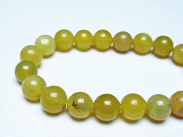 オパール ブレスレット 10mm イエローオパール コモンオパール 一点物 メール便可 [M便 1/10] 111-48686