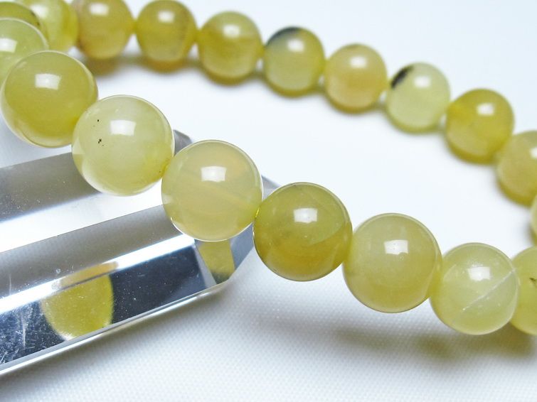 オパール ブレスレット 10mm イエローオパール コモンオパール 一点物 メール便可 [M便 1/10] 111-48687