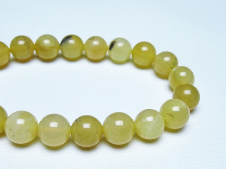 オパール ブレスレット 10mm イエローオパール コモンオパール 一点物 メール便可 [M便 1/10] 111-48687