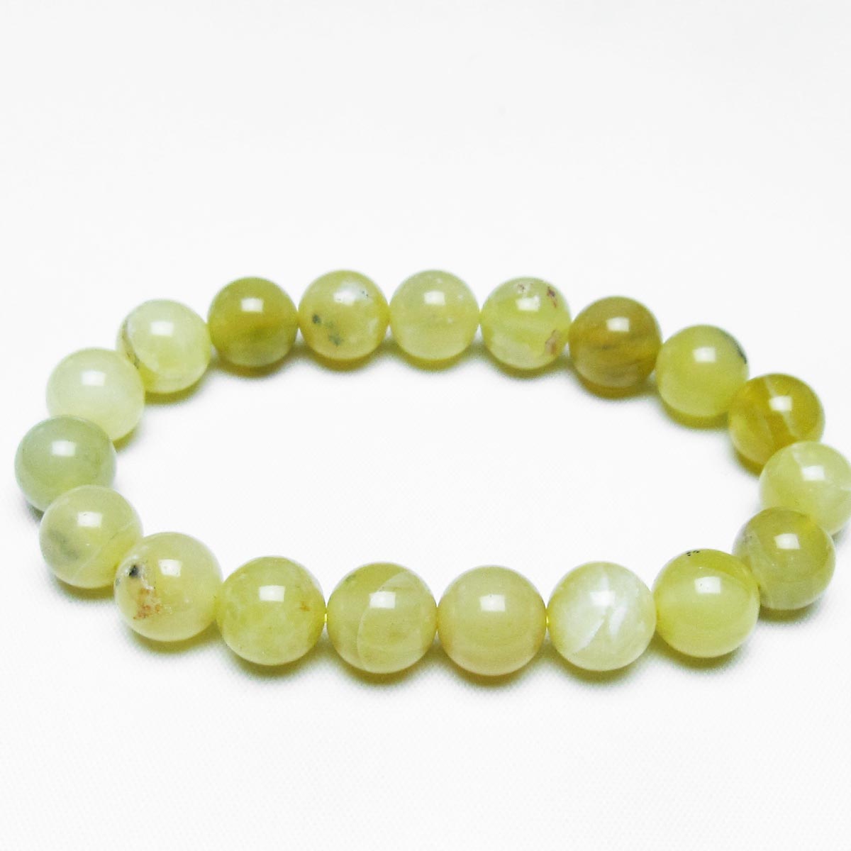 オパール ブレスレット 10mm イエローオパール コモンオパール 一点物 メール便可 [M便 1/10] 111-48688