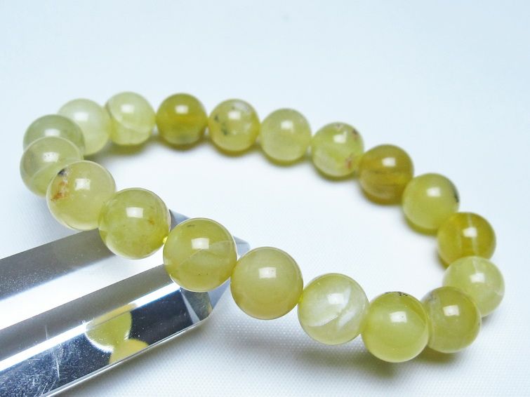 オパール ブレスレット 10mm イエローオパール コモンオパール 一点物 メール便可 [M便 1/10] 111-48688