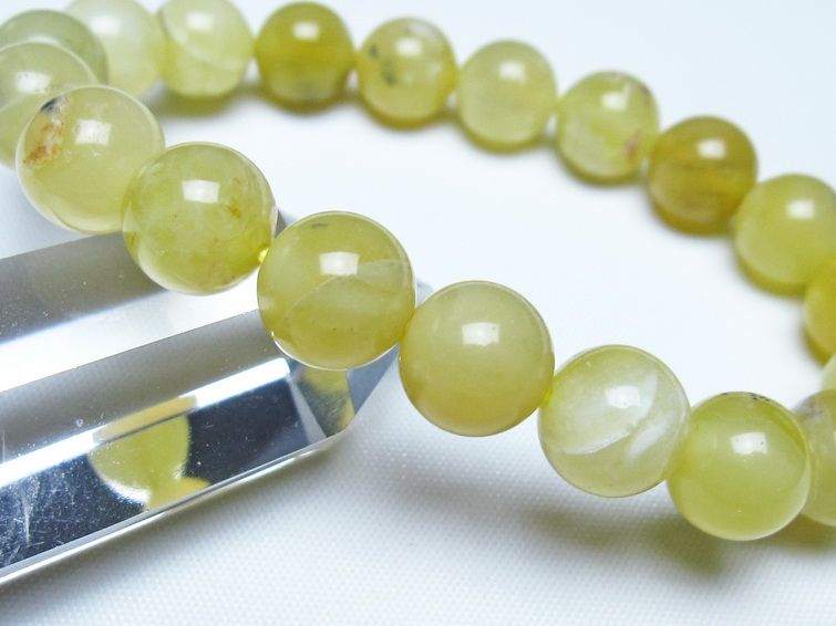 オパール ブレスレット 10mm イエローオパール コモンオパール 一点物 メール便可 [M便 1/10] 111-48688