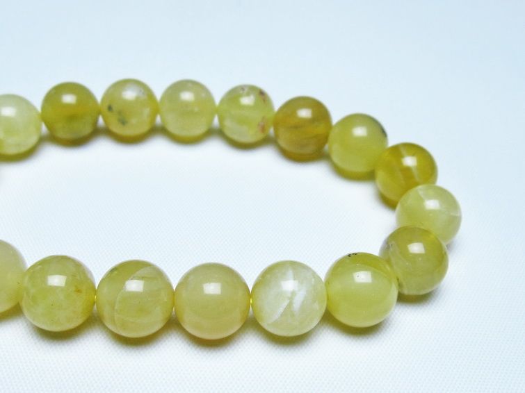 オパール ブレスレット 10mm イエローオパール コモンオパール 一点物 メール便可 [M便 1/10] 111-48688