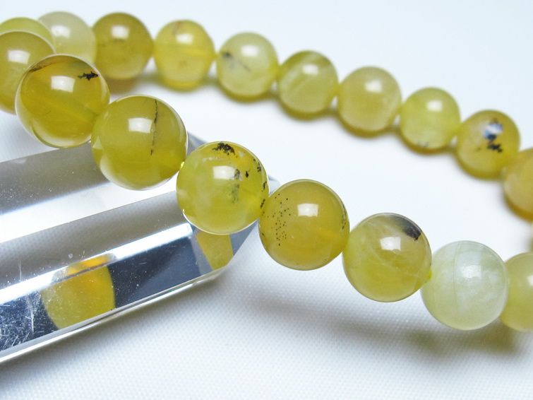 オパール ブレスレット 10mm イエローオパール コモンオパール 一点物 メール便可 [M便 1/10] 111-48689
