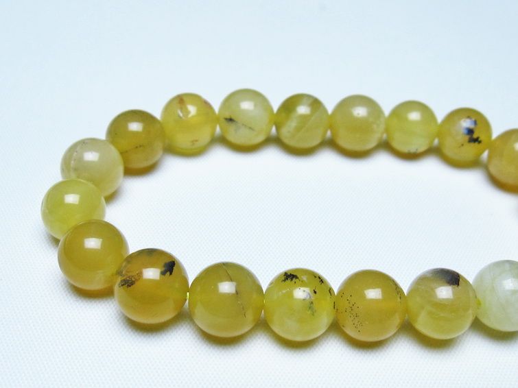 オパール ブレスレット 10mm イエローオパール コモンオパール 一点物 メール便可 [M便 1/10] 111-48689