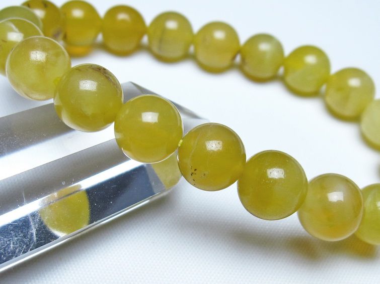 オパール ブレスレット 10mm イエローオパール コモンオパール 一点物 メール便可 [M便 1/10] 111-48690