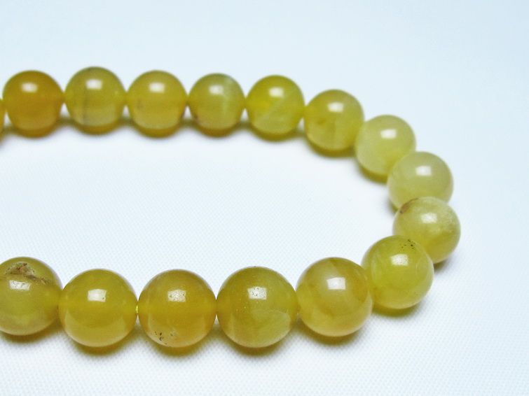 オパール ブレスレット 10mm イエローオパール コモンオパール 一点物 メール便可 [M便 1/10] 111-48690