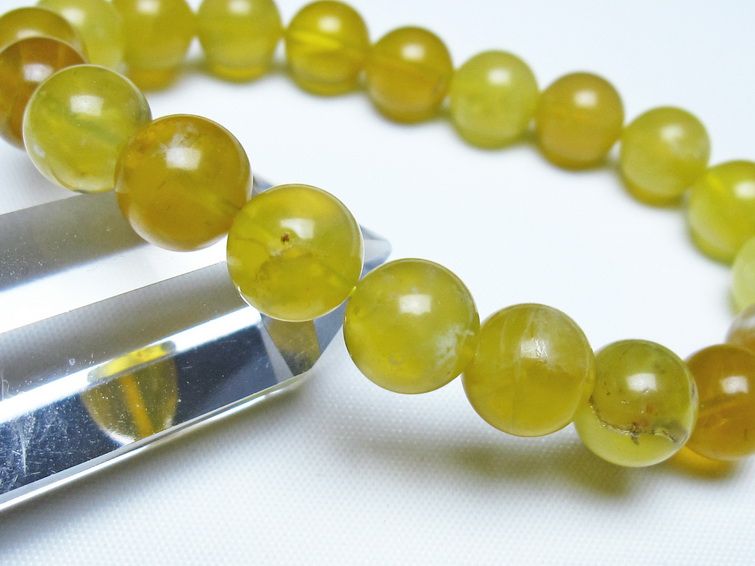 オパール ブレスレット 10mm イエローオパール コモンオパール 一点物 メール便可 [M便 1/10] 111-48691