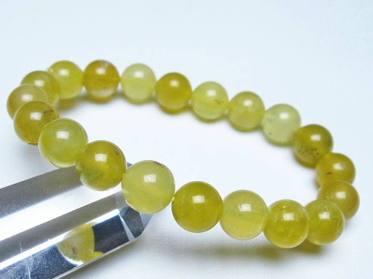 オパール ブレスレット 10mm イエローオパール コモンオパール 一点物 メール便可 [M便 1/10] 111-48692