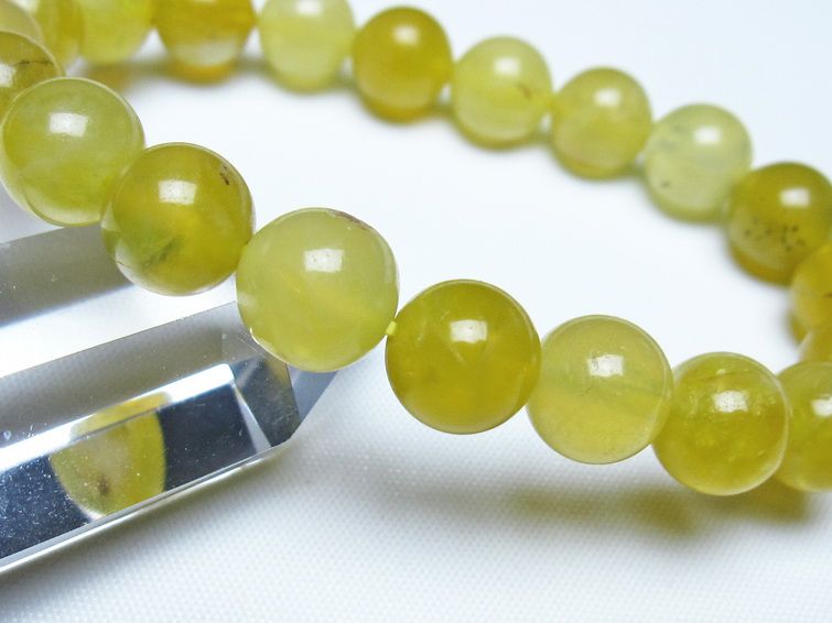 オパール ブレスレット 10mm イエローオパール コモンオパール 一点物 メール便可 [M便 1/10] 111-48692