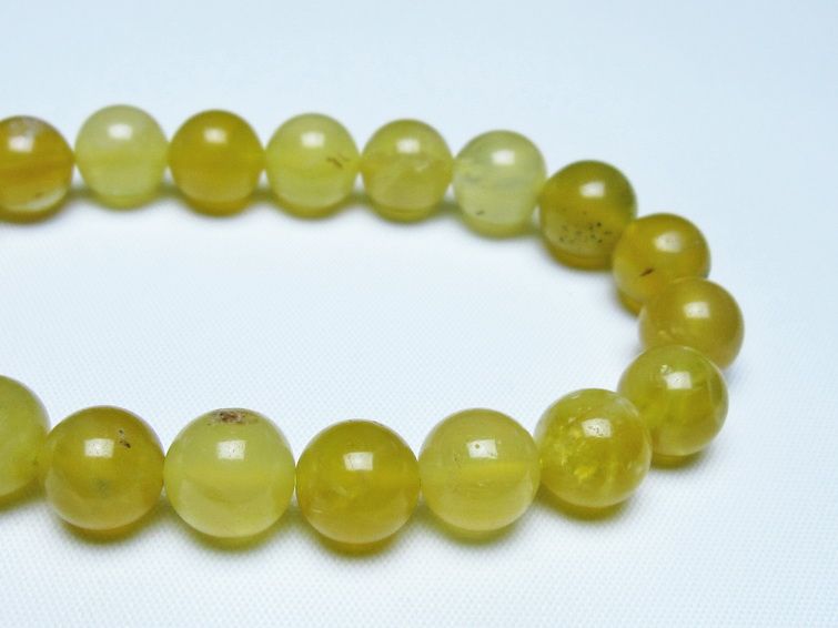 オパール ブレスレット 10mm イエローオパール コモンオパール 一点物 メール便可 [M便 1/10] 111-48692