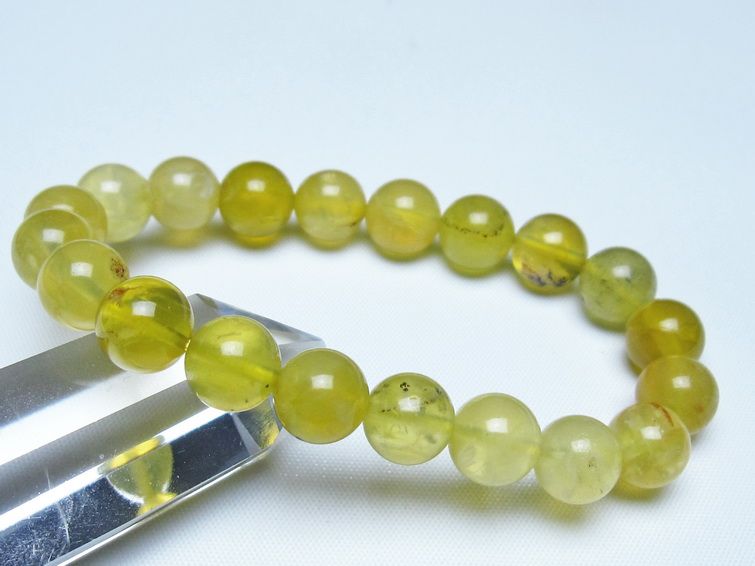 オパール ブレスレット 10mm イエローオパール コモンオパール 一点物 メール便可 [M便 1/10] 111-48693