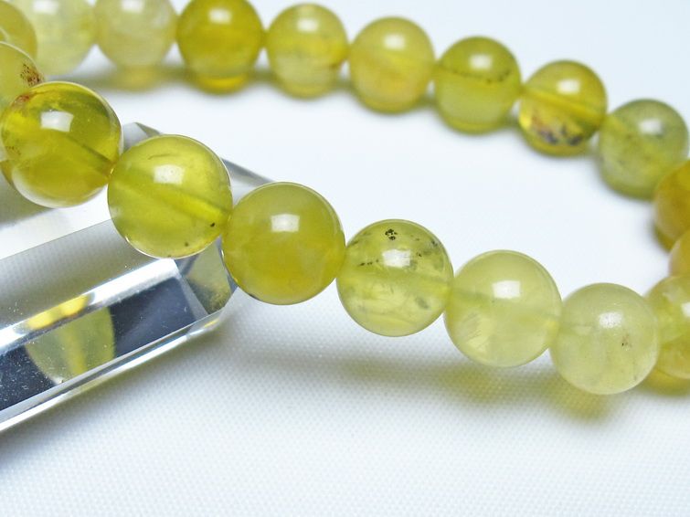 オパール ブレスレット 10mm イエローオパール コモンオパール 一点物 メール便可 [M便 1/10] 111-48693