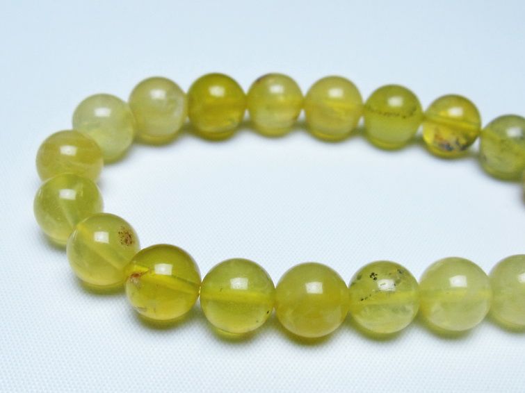 オパール ブレスレット 10mm イエローオパール コモンオパール 一点物 メール便可 [M便 1/10] 111-48693