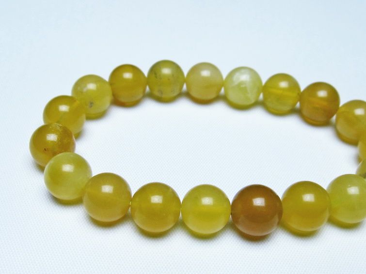 オパール ブレスレット 10mm イエローオパール コモンオパール 一点物 メール便可 [M便 1/10] 111-48694